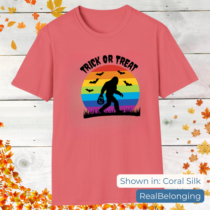 Trick or Treat Rainbow Sasquatch Halloween Shirt
