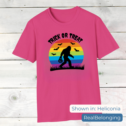 Trick or Treat Rainbow Sasquatch Halloween Shirt
