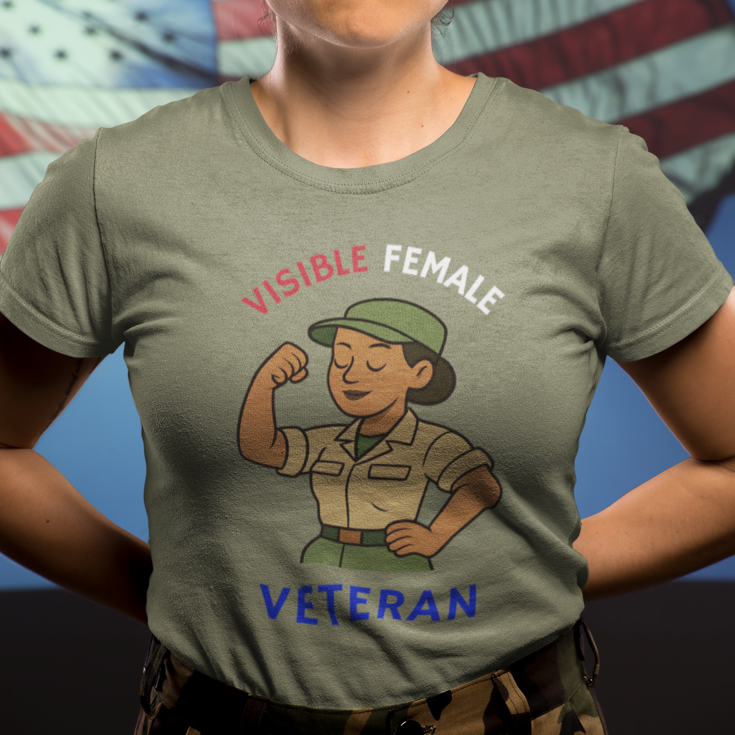 Visible Female Veteran | Bella+Canvas 3001 Soft T-shirt