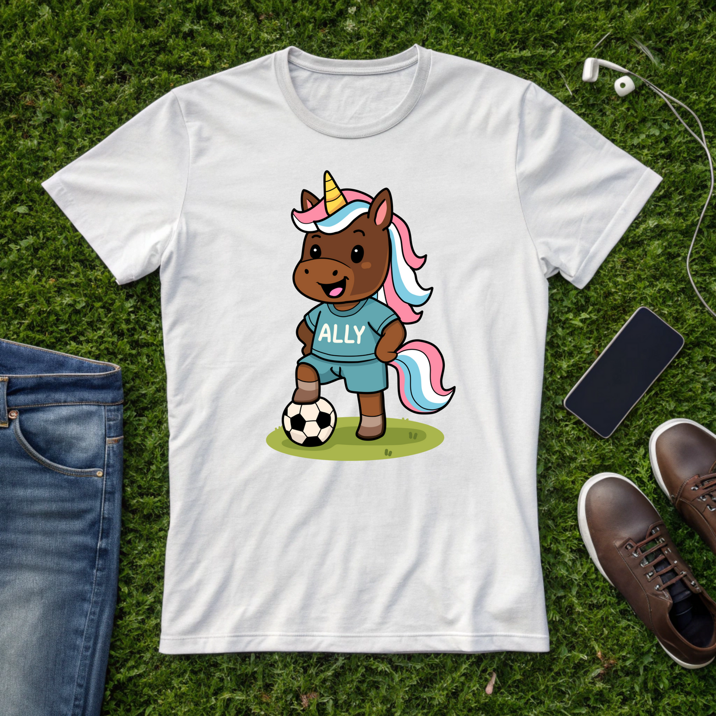 Ally Unicorn Soccer Player T-shirt