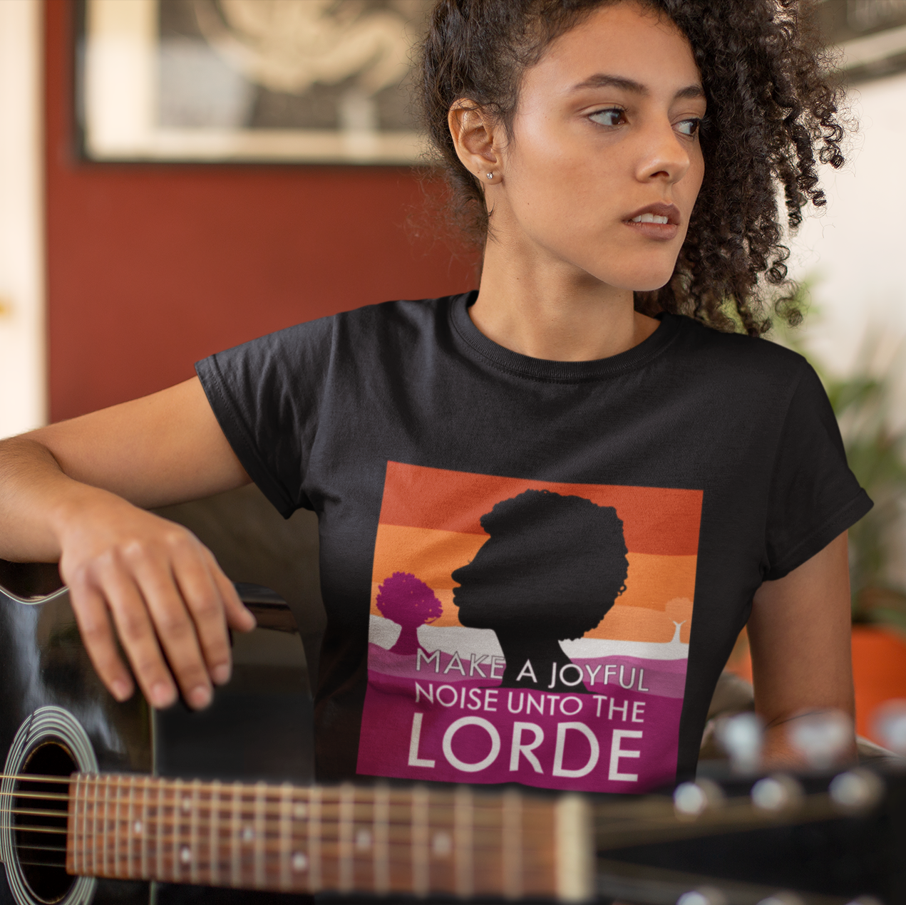 Make a Joyful Noise Unto the Lorde T-Shirt | Lesbian Pride Landscape