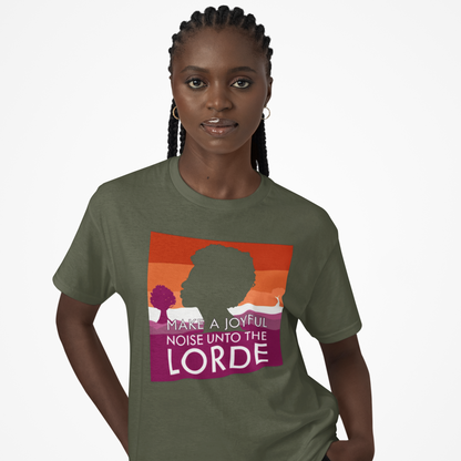 Make a Joyful Noise Unto the Lorde T-Shirt | Lesbian Pride Landscape