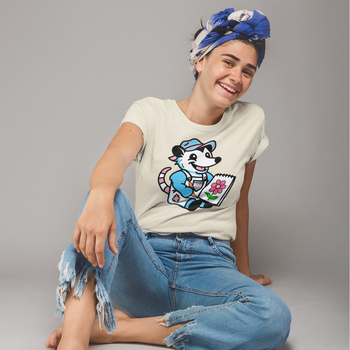 Adorable AF Trans Possum Drawing Artist