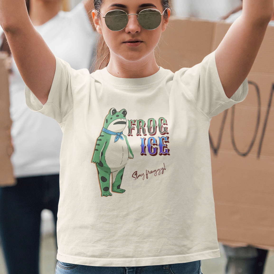 Frog ICE, Stay Froggy | Portland Frog Protest T-shirt