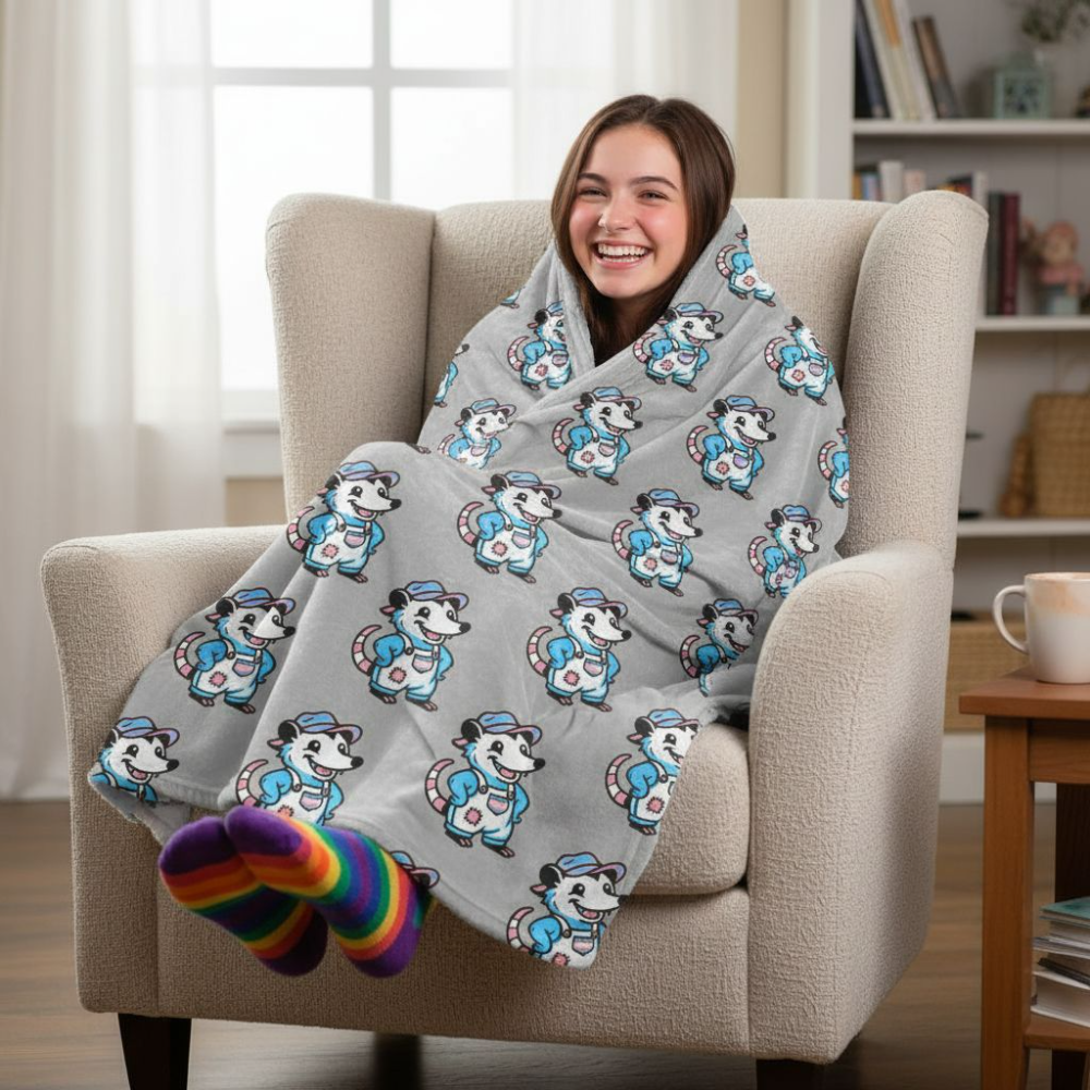 Adorable AF Transgender Hillbilly Possum | Cozy Velveteen Plush Blanket