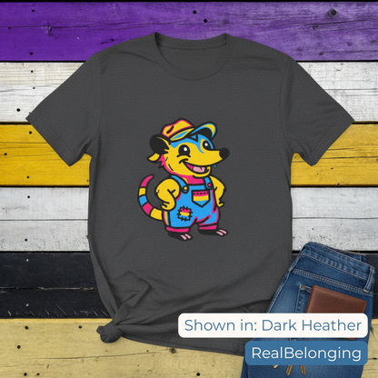Adorable AF Pansexual Possum Pride T-Shirt | Hillbilly Queer Critter