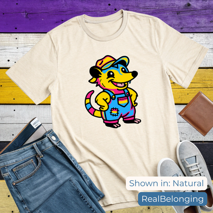 Adorable AF Pansexual Possum Pride T-Shirt | Hillbilly Queer Critter