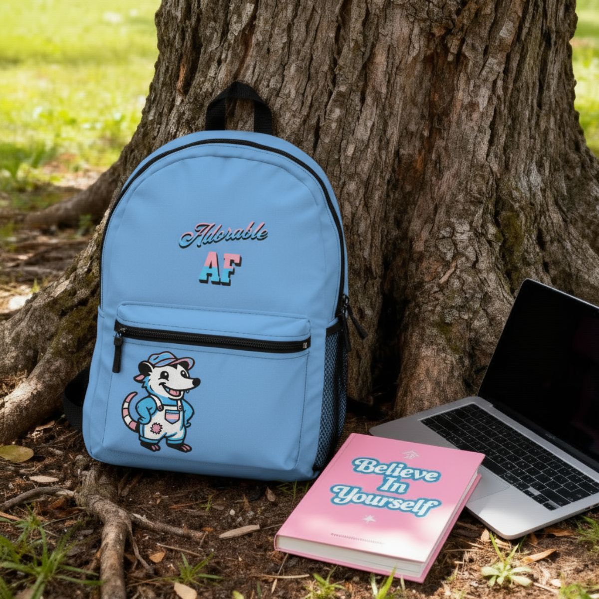 Adorable AF Transgender Possum | Purple, Blue, or Pink Backpack