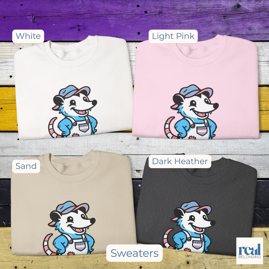 Adorable AF Transgender Possum Sweatshirt Winter Pride