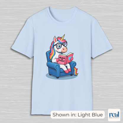 Unicorn Believe in Yourself Reading T-Shirt
