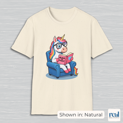 Unicorn Believe in Yourself Reading T-Shirt