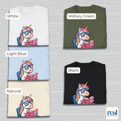 Unicorn Believe in Yourself Reading T-Shirt