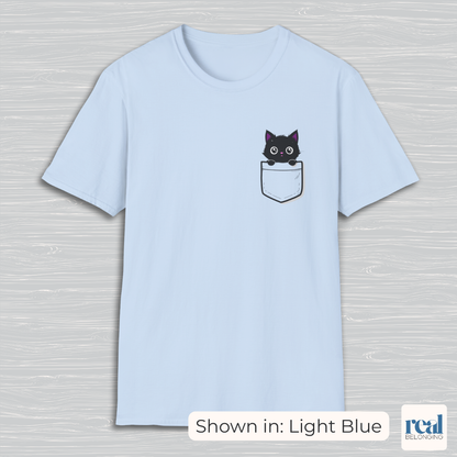 Black Cat Pocket Kitty T-shirt