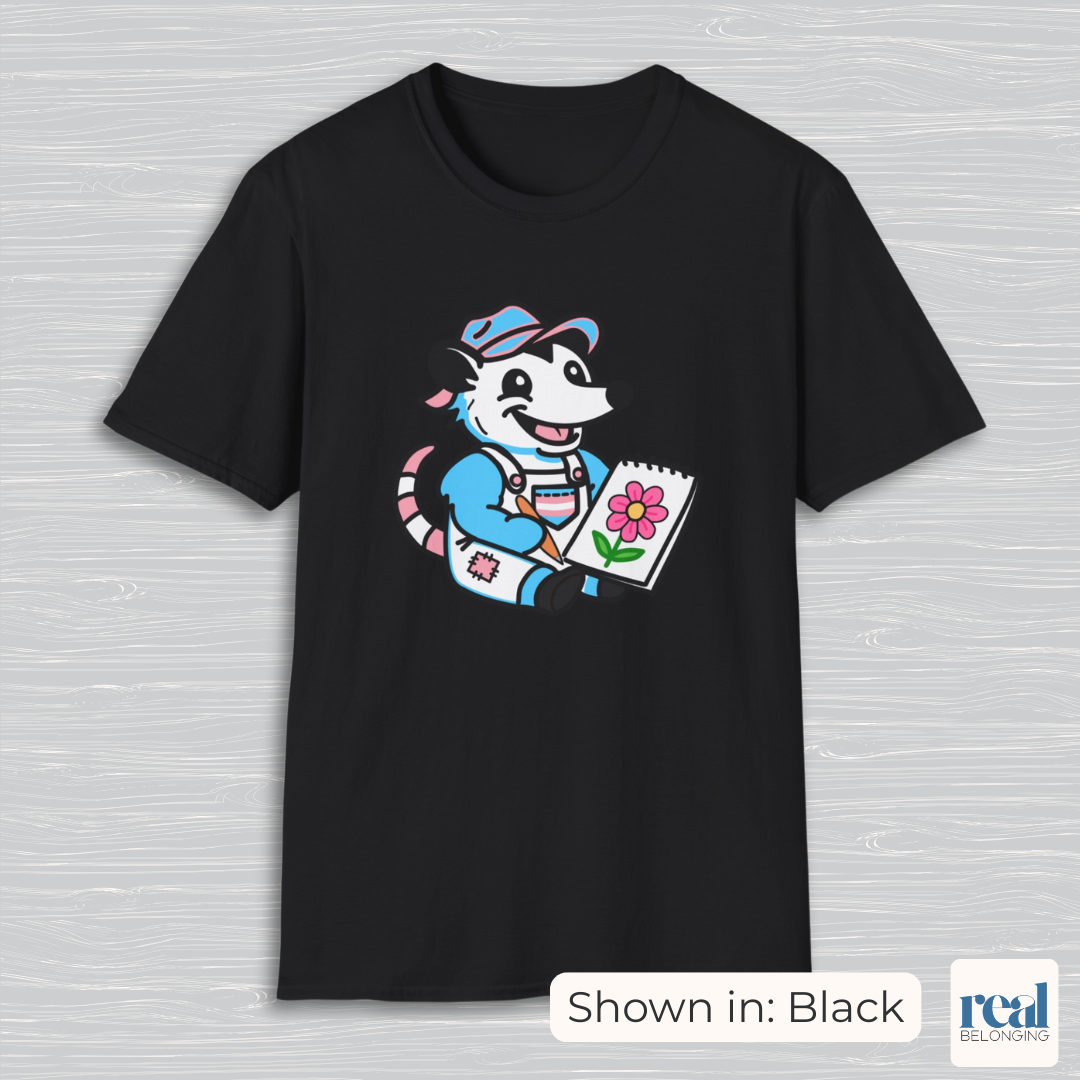 Adorable AF Trans Possum Drawing Artist