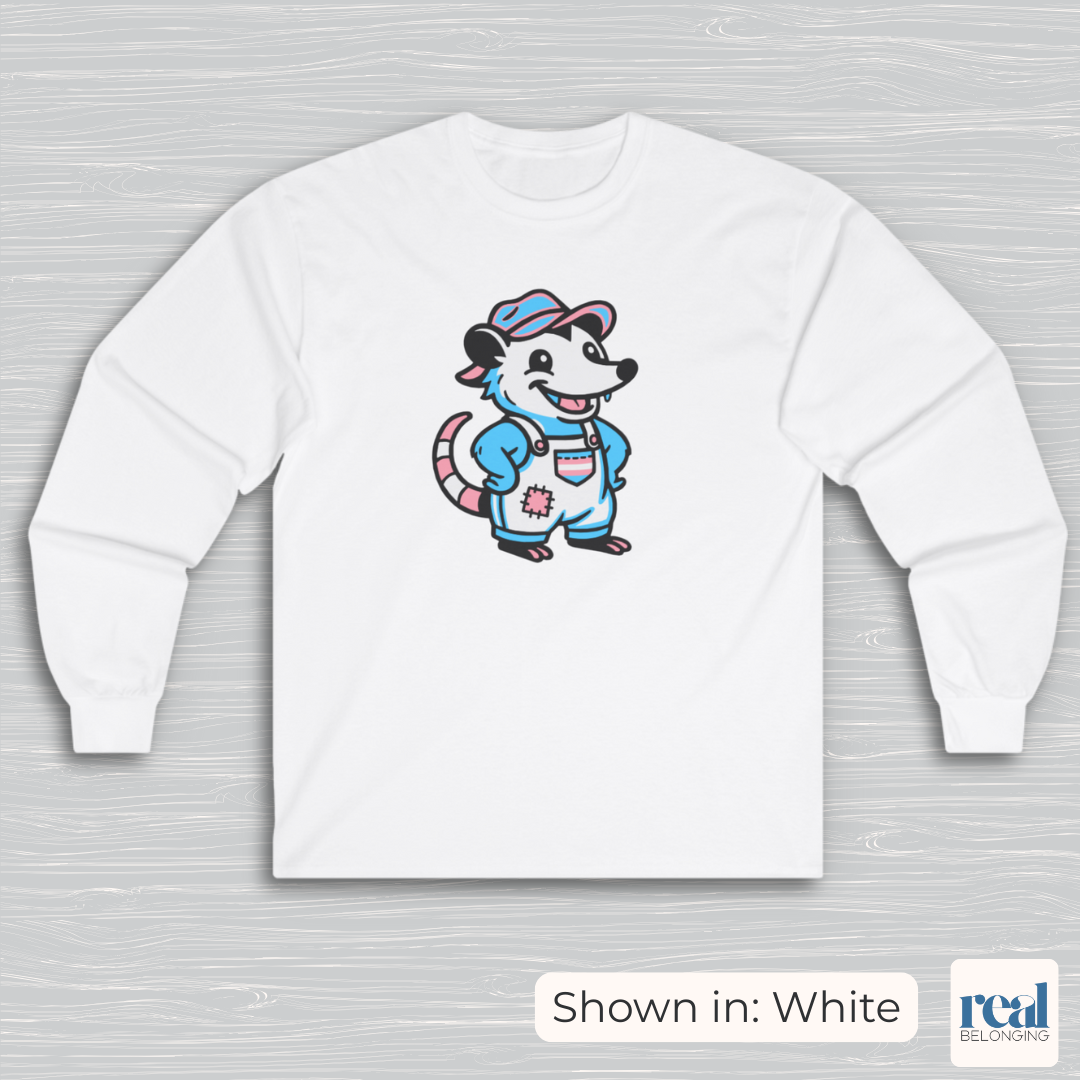 Adorable AF Transgender Possum Pride Long Sleeve Shirt