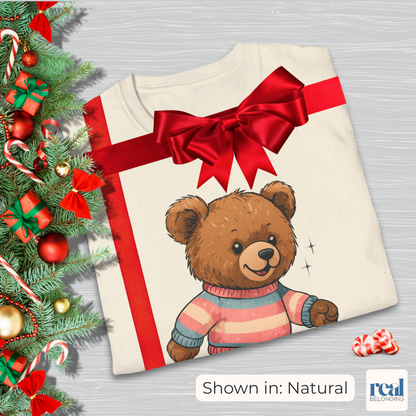 Adorable AF Teddy Bear in Blue & Pink Sweater T-shirt
