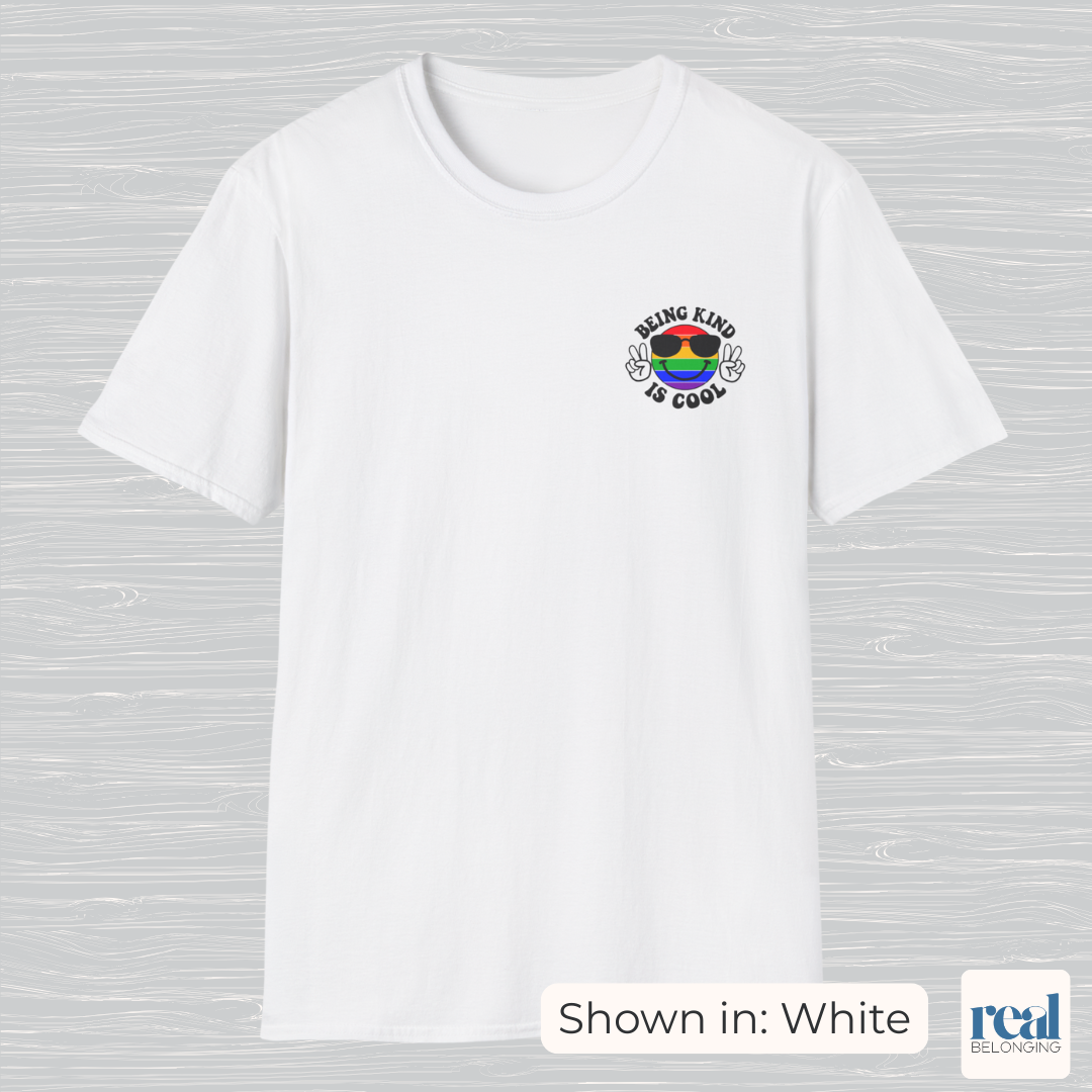 Rainbow Happy Face “Being Kind Is Cool” T-Shirt