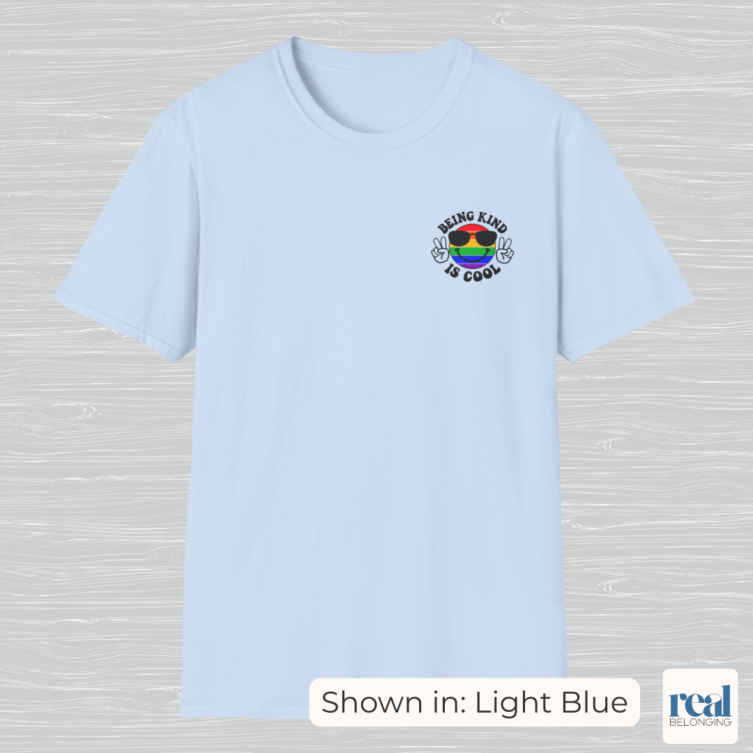 Rainbow Happy Face “Being Kind Is Cool” T-Shirt