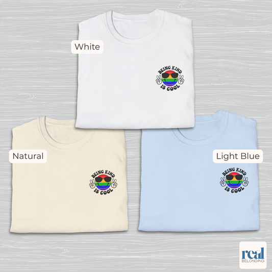 Rainbow Happy Face “Being Kind Is Cool” T-Shirt