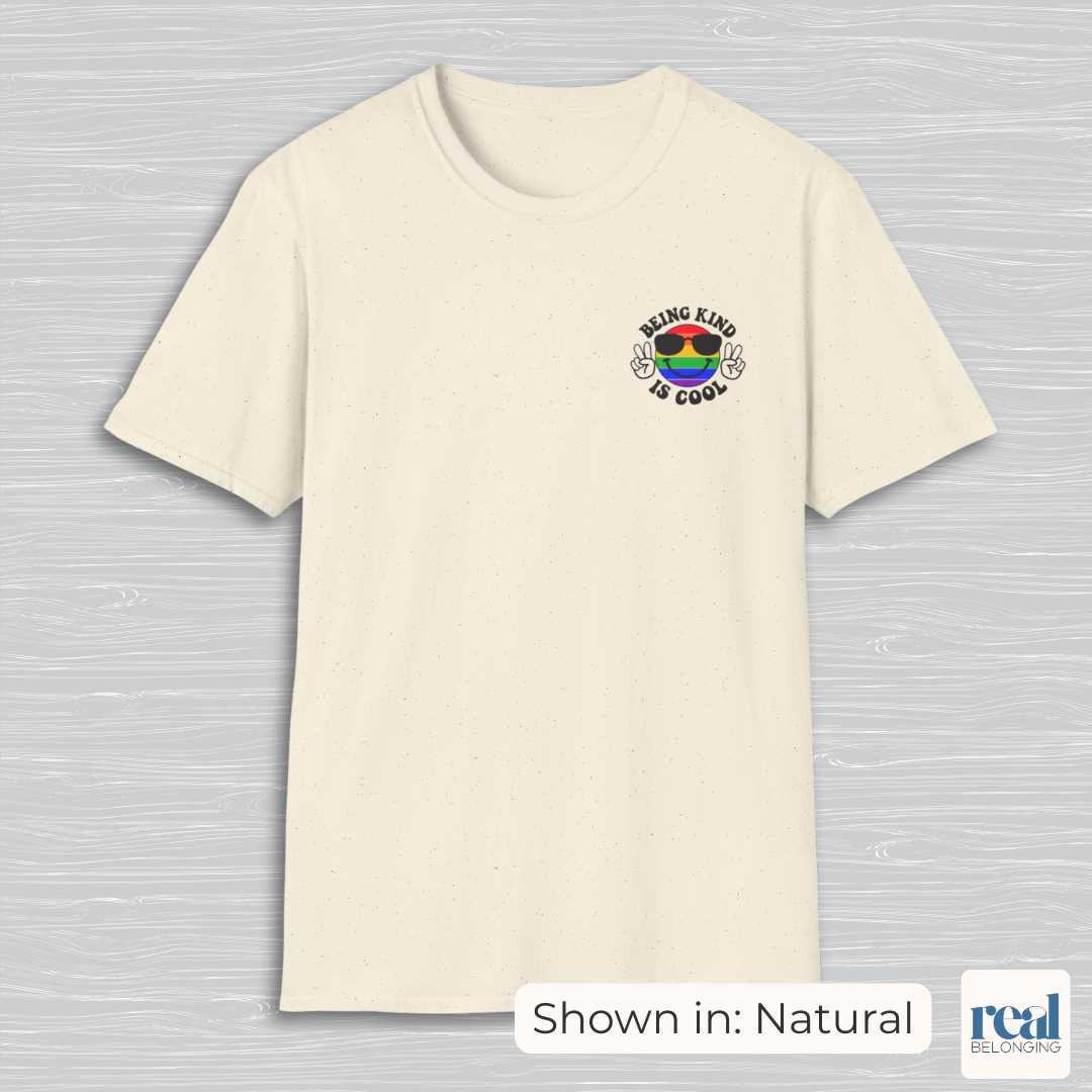 Rainbow Happy Face “Being Kind Is Cool” T-Shirt