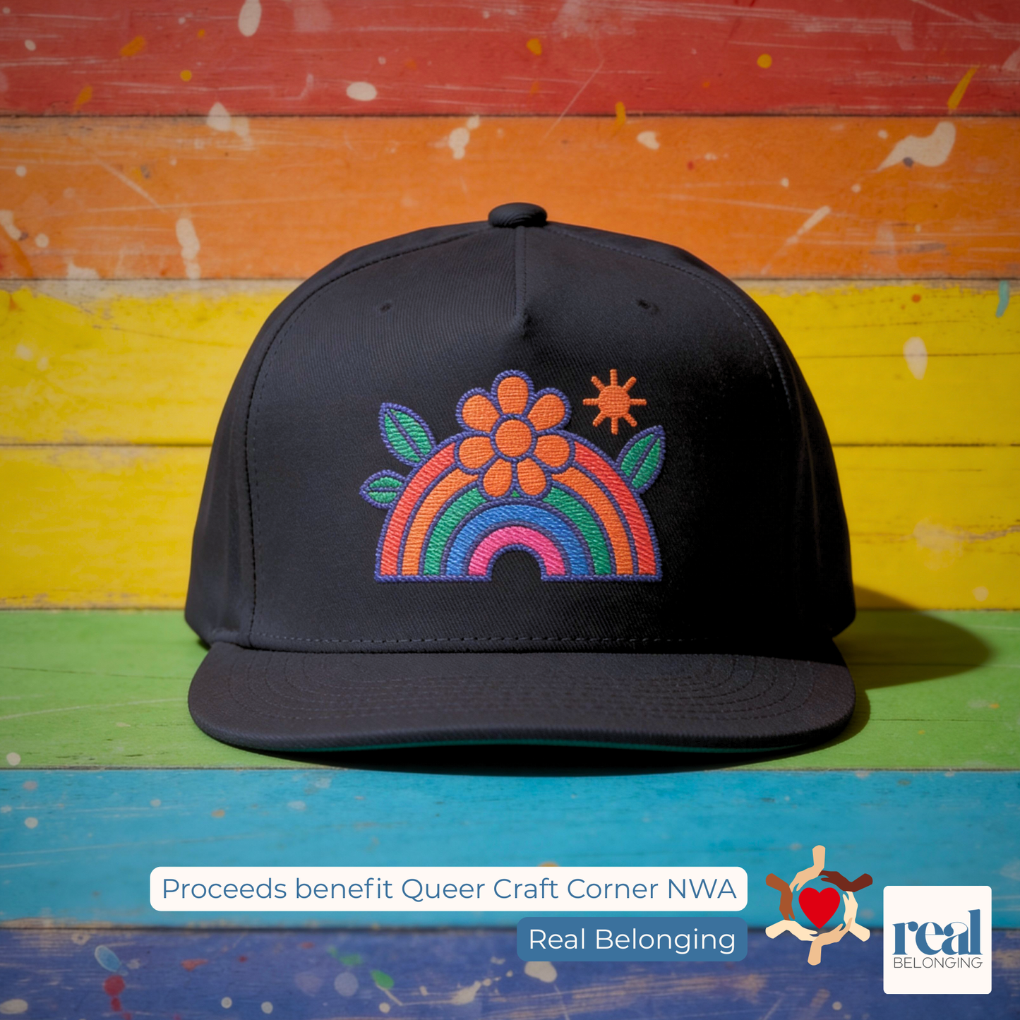 Queer Craft Corner | Flat Bill Cap With Logo