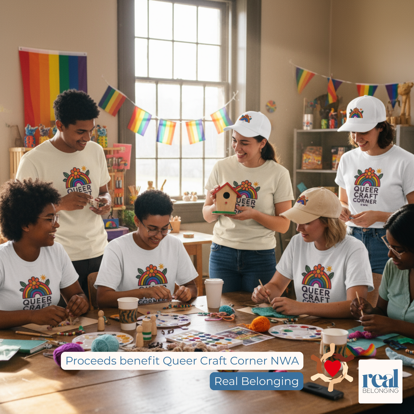 Queer Craft Corner | Flat Bill Cap With Logo