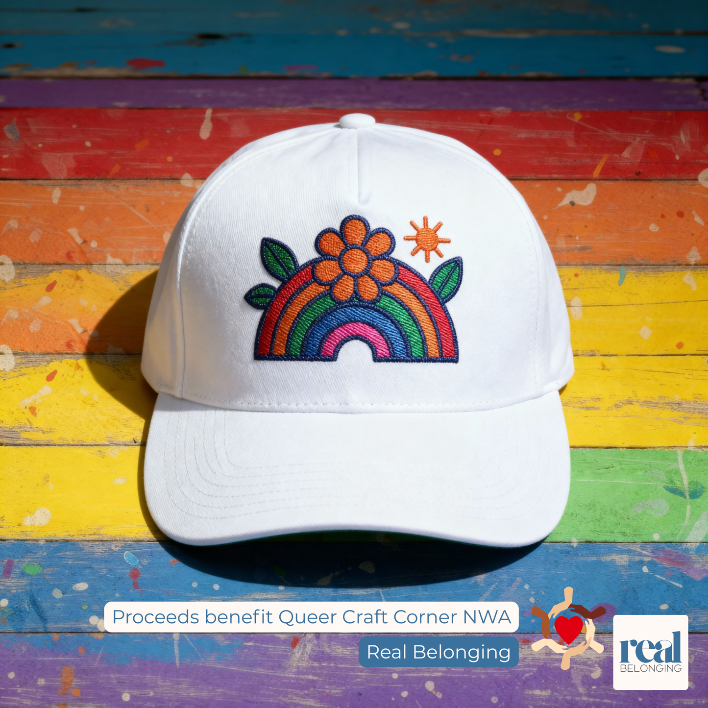 Queer Craft Corner | Flat Bill Cap With Logo