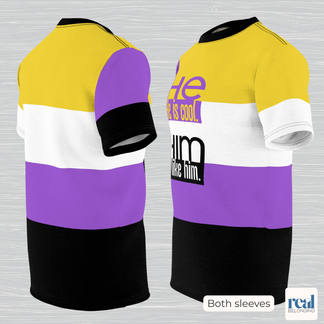 HE/HIM — All-Over Print Non-Binary Pride Shirt