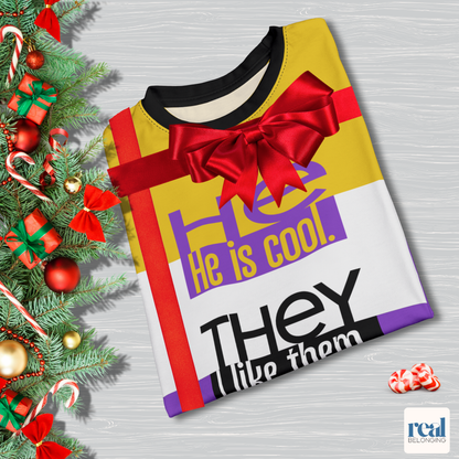 HE/THEY — All-Over Print Non-Binary Pride Shirt