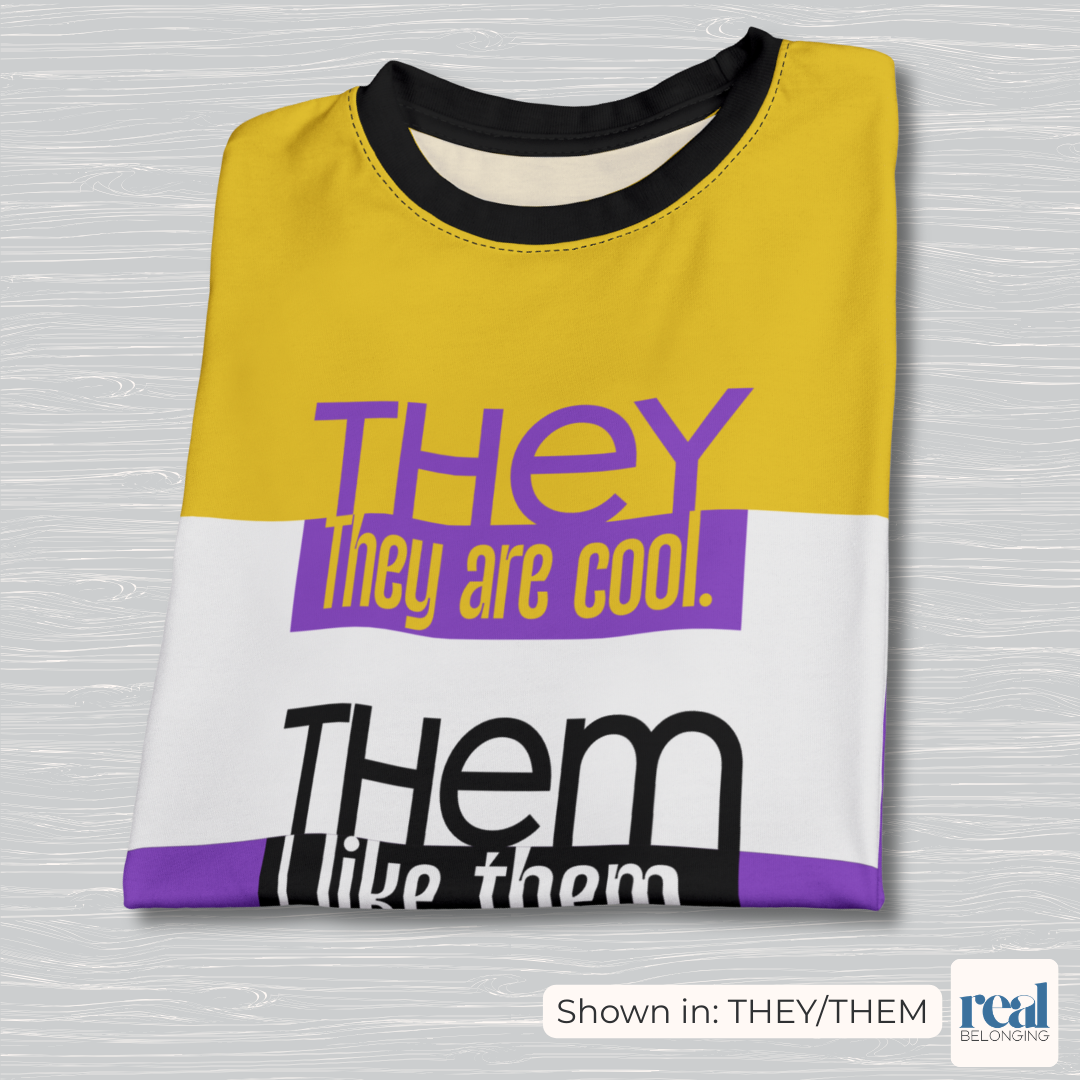 THEY / THEM — All-Over Print Non-Binary Pride Shirt