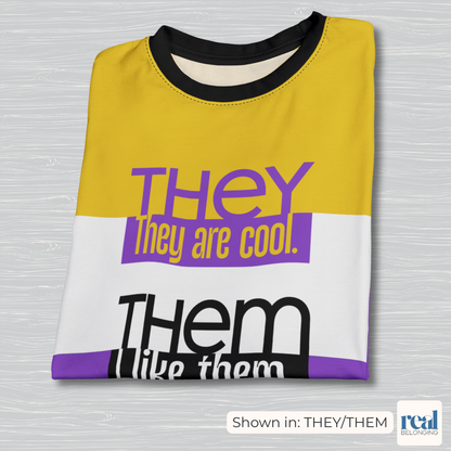 THEY / THEM — All-Over Print Non-Binary Pride Shirt
