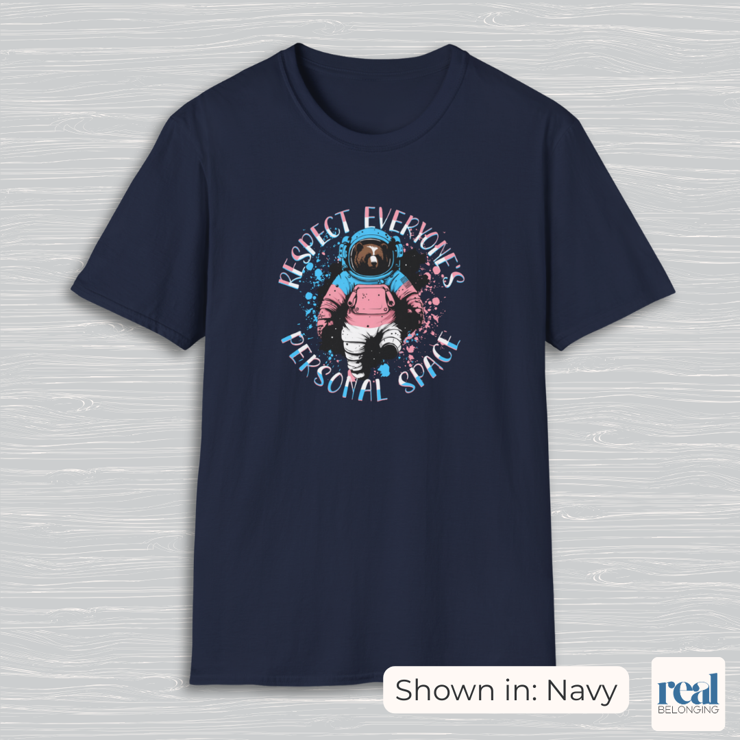 Respect Everyone’s Personal Space Trans Pride Astronaut Bear Shirt