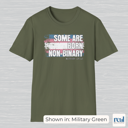 Some Are Born Non-Binary Christian Trans Pride Shirt