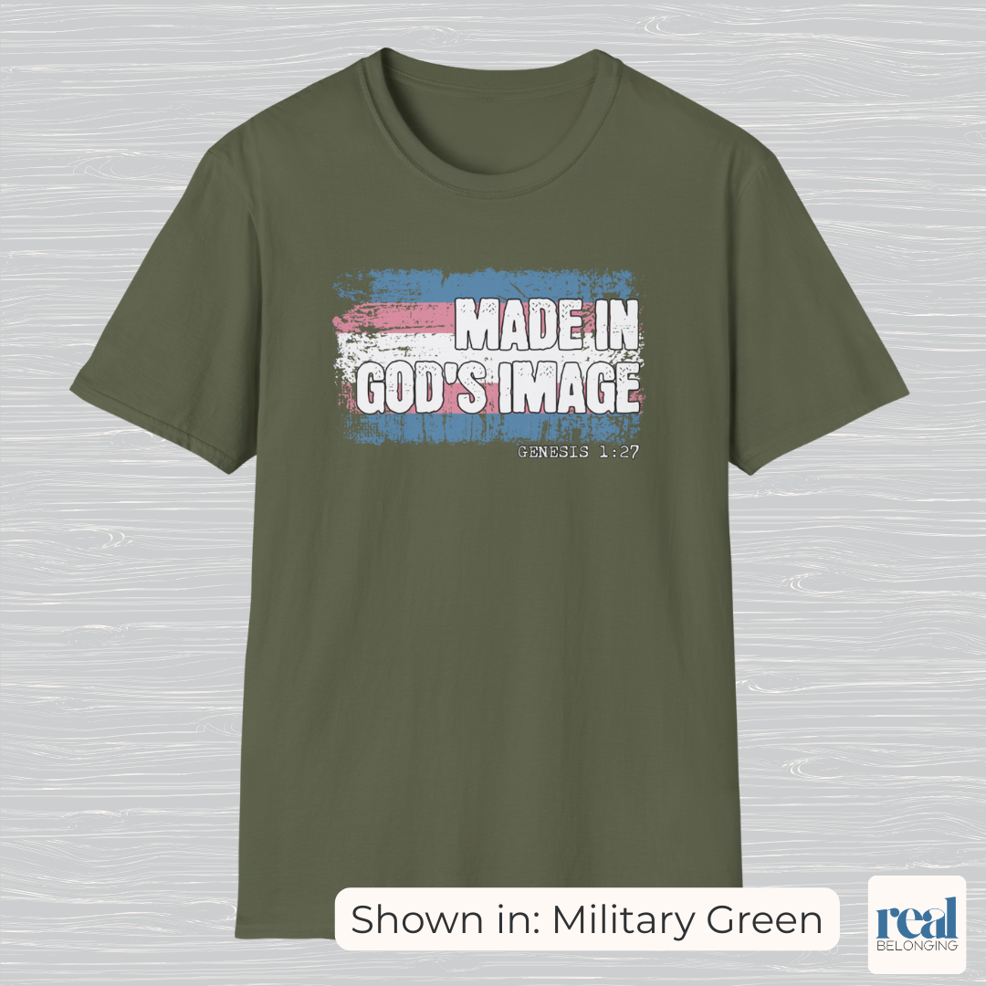 Made In God’s Image Christian Trans Pride Shirt