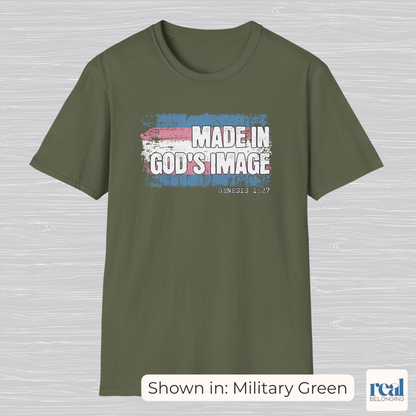 Made In God’s Image Christian Trans Pride Shirt