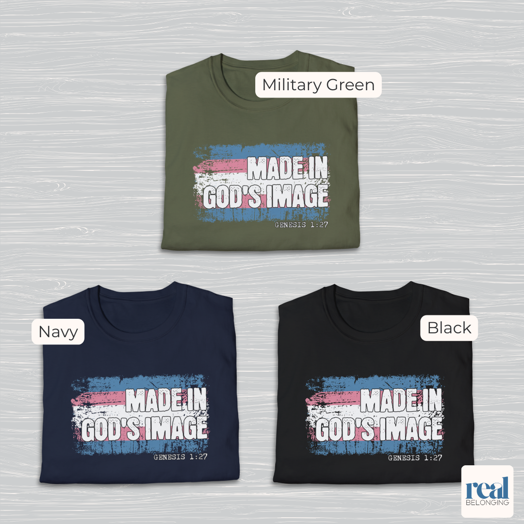 Made In God’s Image Christian Trans Pride Shirt