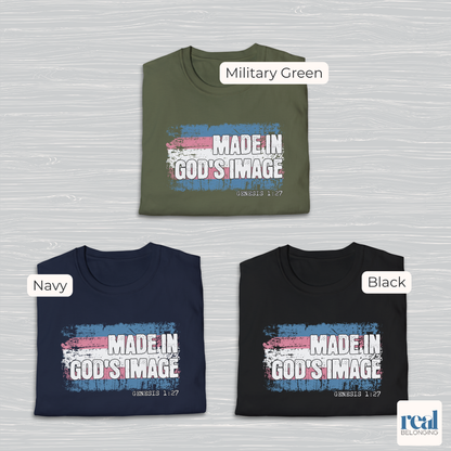 Made In God’s Image Christian Trans Pride Shirt