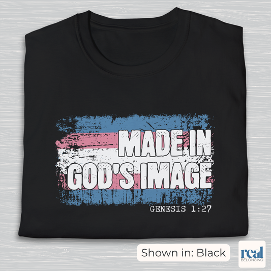 Made In God’s Image Christian Trans Pride Shirt