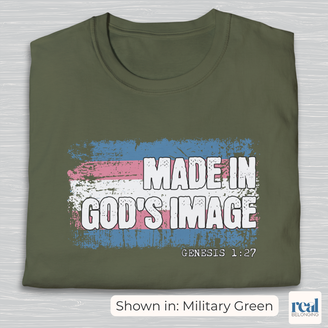 Made In God’s Image Christian Trans Pride Shirt