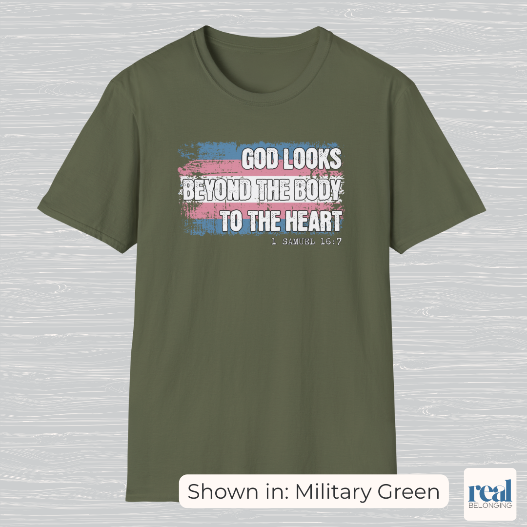 God Looks Beyond The Binary Christian Trans Pride T-shirt