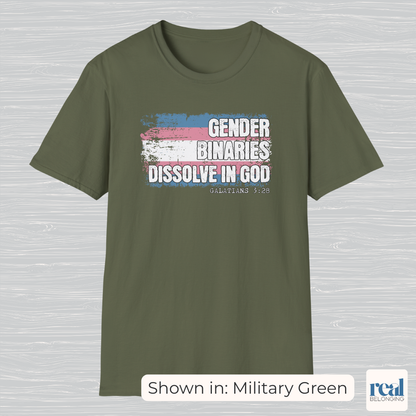 Gender Binaries Dissolve In God Christian Trans Pride Shirt