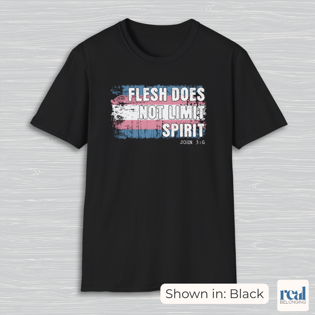 Flesh Does Not Limit The Spirit Christian Trans Pride Shirt