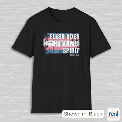 Flesh Does Not Limit The Spirit Christian Trans Pride Shirt
