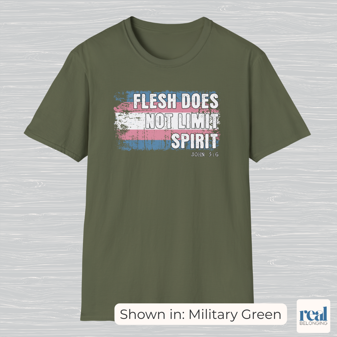 Flesh Does Not Limit The Spirit Christian Trans Pride Shirt