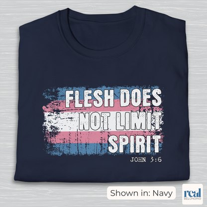 Flesh Does Not Limit The Spirit Christian Trans Pride Shirt