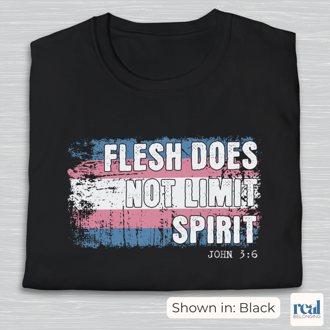 Flesh Does Not Limit The Spirit Christian Trans Pride Shirt