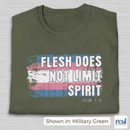 Flesh Does Not Limit The Spirit Christian Trans Pride Shirt