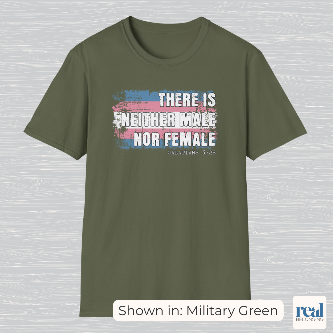 There Is Neither Male Nor Female Christian Trans Pride Shirt