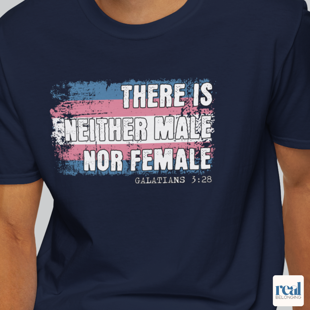 There Is Neither Male Nor Female Christian Trans Pride Shirt