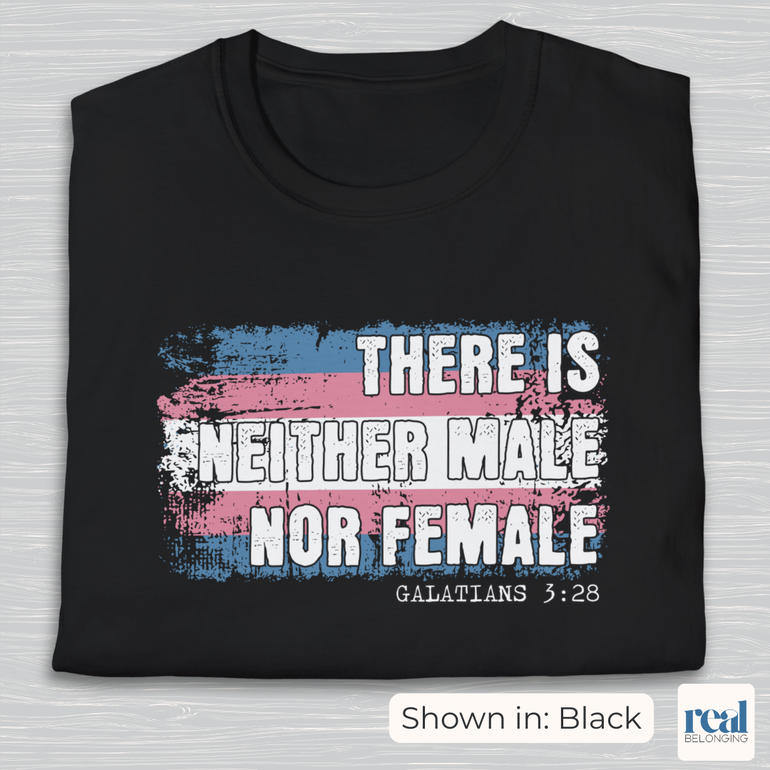 There Is Neither Male Nor Female Christian Trans Pride Shirt